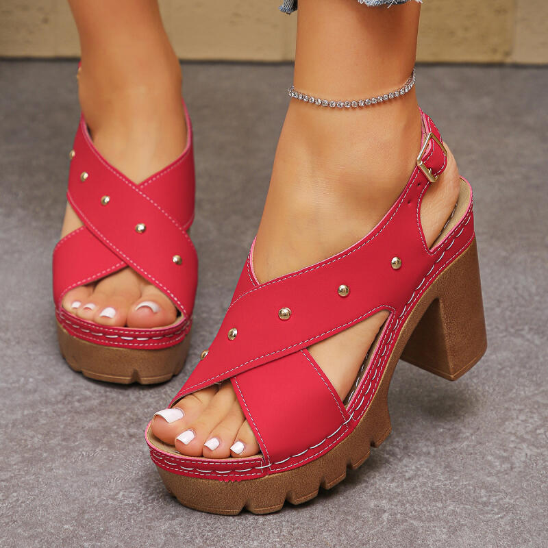 Summer Clothing Collection - Vintage Super haut talon sangle croisée