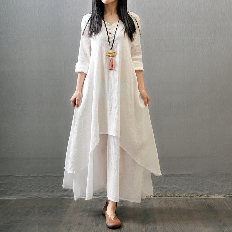 Robe Maxi à Manches sulfpour F - Indian Summer Vintage Clothing avis et prix