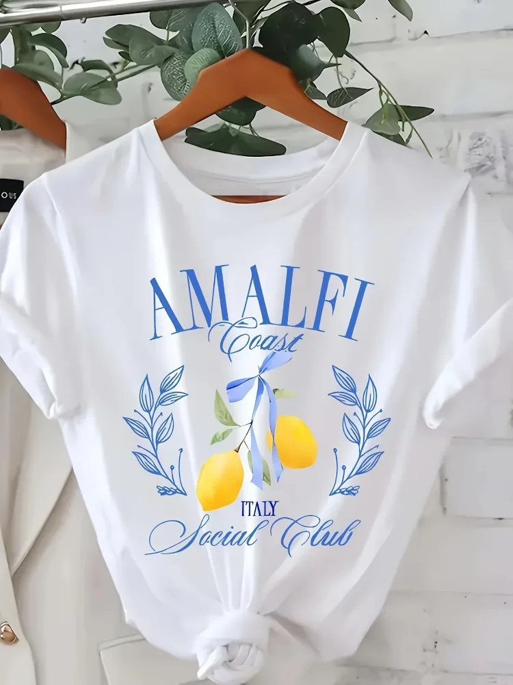 T-shirt à imprimé citron, manc - Summer Clothing Aesthetic avis et prix